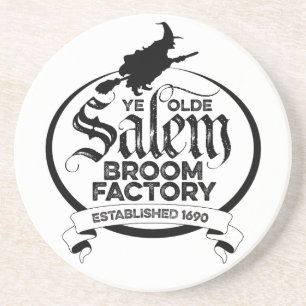 Salem Witch Broom Factory - lustig Vintag gotisch Getränkeuntersetzer