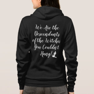 Salem Witch Descendants Zip-Up Hoodie White Script