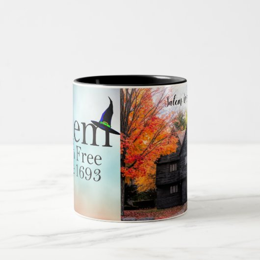 Salem Witch House in Salem Massachusetts Zweifarbige Tasse (Mittel)