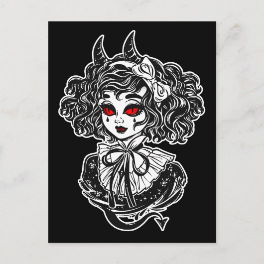 Salem Witch Illustration Art Postkarte (Vorderseite)