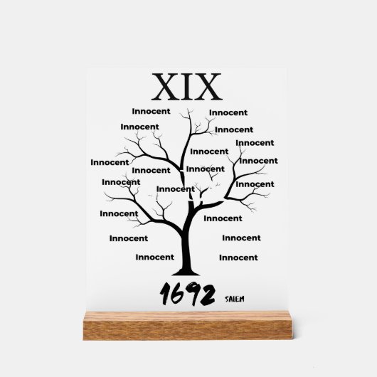 Salem Witch Trials Acrylschild (Vorderseite)