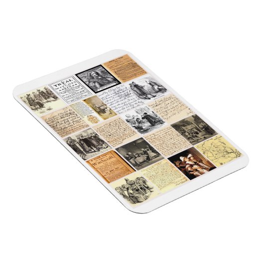 Salem Witch Trials Briefe Dokumente sammeln Kunst Magnet (Rechte Seite)