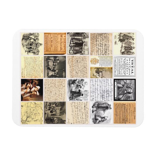 Salem Witch Trials Briefe Dokumente sammeln Kunst Magnet (Horizontal)