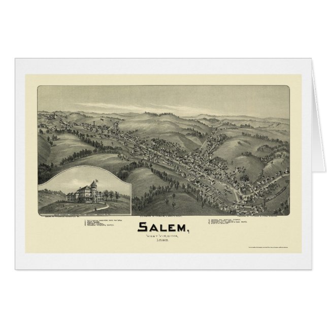 Salem, WV panoramische Karte - 1899 (Vorderseite (Horizontal))