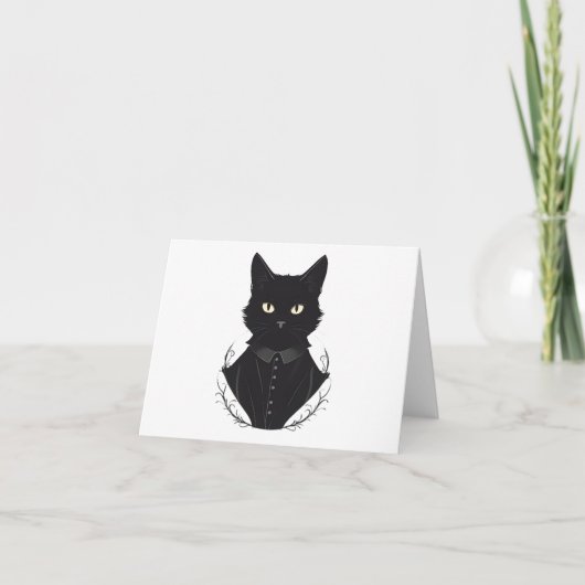 Salems verzauberte schwarze Katze Einladung (Vorderseite)