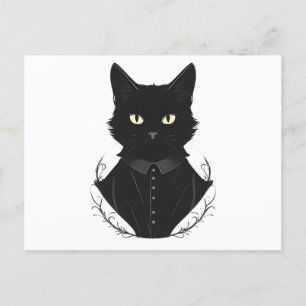 Salems verzauberte schwarze Katze Einladungspostkarte