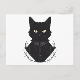 Salems verzauberte schwarze Katze Einladungspostkarte