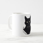 Salems verzauberte schwarze Katze Kaffeetasse (Vorderseite Links)