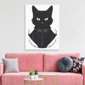 Salems verzauberte schwarze Katze Leinwanddruck (Insitu (Wohnzimmer))