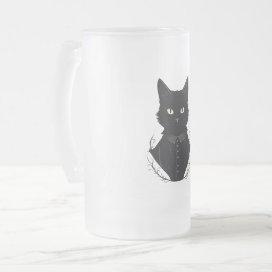 Salems verzauberte schwarze Katze Mattglas Bierglas (Vorderseite Links)