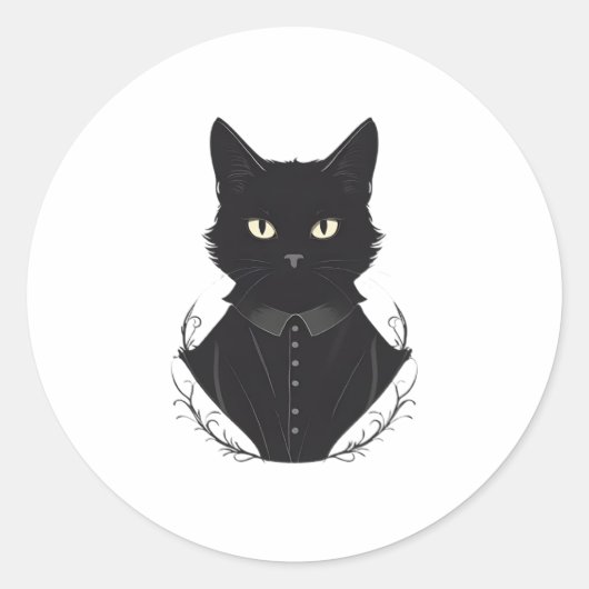 Salems verzauberte schwarze Katze Runder Aufkleber (Vorderseite)