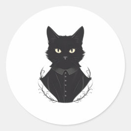 Salems verzauberte schwarze Katze Runder Aufkleber
