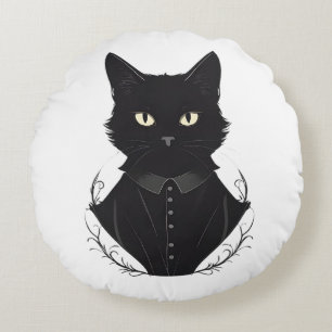 Salems verzauberte schwarze Katze Rundes Kissen