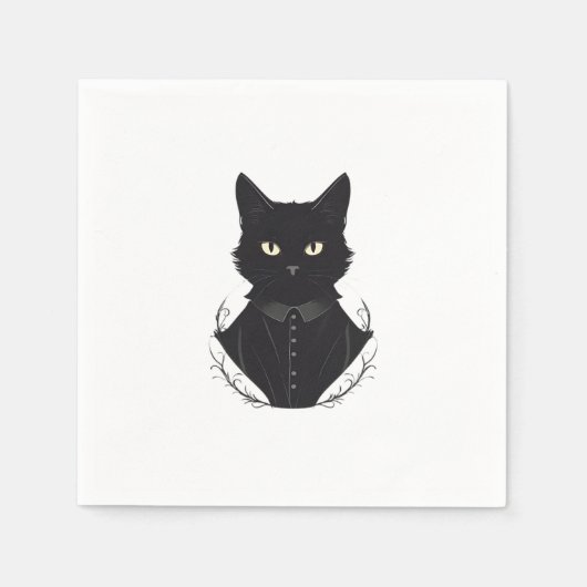 Salems verzauberte schwarze Katze Serviette (Vorderseite)