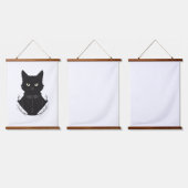 Salems verzauberte schwarze Katze Wandteppich Mit Holzrahmen (Dreifach)