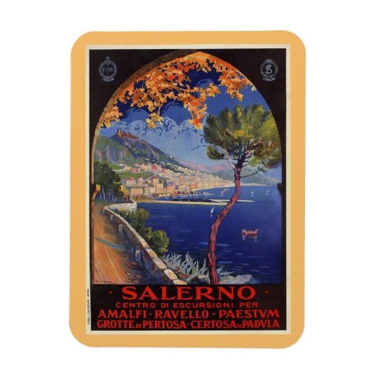 Salerno Italien Vintage Sommerreisen Magnet (Vertikal)