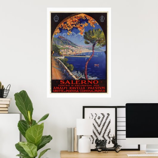 Salerno Italien Vintage Sommerreisen Poster (Heimbüro)