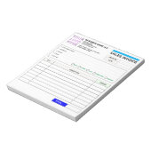 Sales Invoice Booklet (Name & Logo) Personalized  Notizblock (Rotiert)