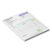 Sales Invoice Receipt | Company / Business Name Notizblock (angewinkelt)