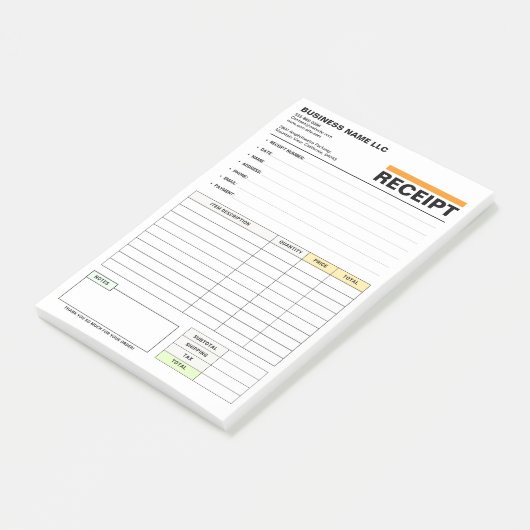 Sales Invoice Receipt Pad | Business Order Form Post-it Klebezettel (angewinkelt)