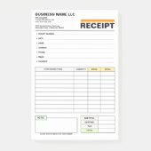 Sales Invoice Receipt Pad | Business Order Form Post-it Klebezettel (Vorderseite)