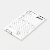 Sales Invoice Receipts, Small Business Payment Pad Post-it Klebezettel (angewinkelt)