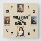Salesian Saints Wall Clock Quadratische Wanduhr (Vorderseite)