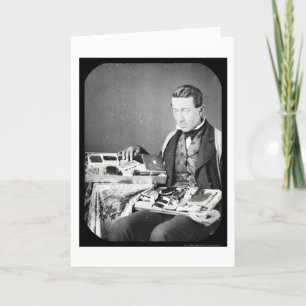 Salesman Displaying His Wares Daguerreotype 1852 Karte