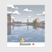 Salford Quays Ansicht Aufkleber (Blatt)