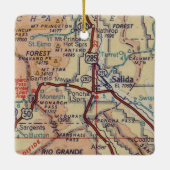 Salida CO Vintag Map Keramikornament (Rückseite)