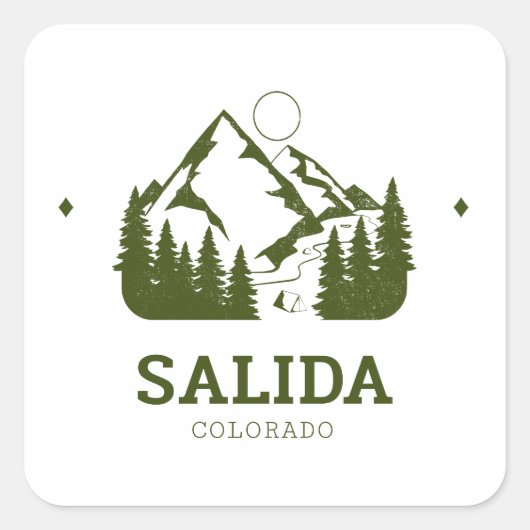 Salida - Colorado Quadratischer Aufkleber (Vorderseite)