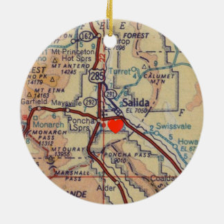 Salida Colorado Vintage Karte Keramik Ornament