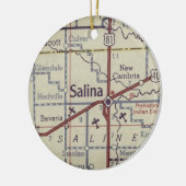 Salina Kansas Vintag Map Keramik Ornament (Links)