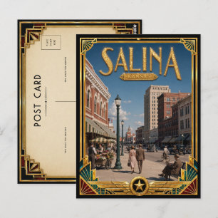 Salina Kansas Vintage Art Deco Golden Age Postkarte