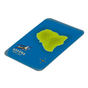 Salina, Sizilien Karte Reiseplakat Karte Magnet