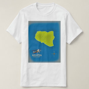 Salina, Sizilien Karte Reiseplakat Karte T-Shirt