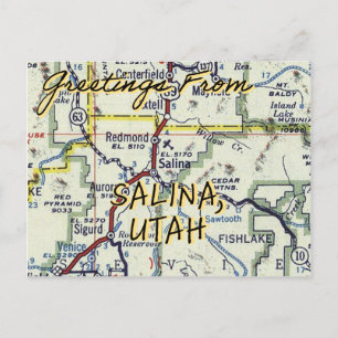 Salina Utah Vintag Postkarte