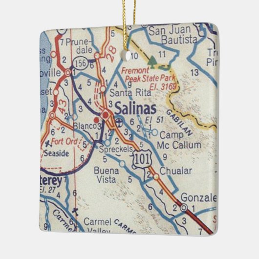 Salinas CA 50's Map Keramikornament (Links)
