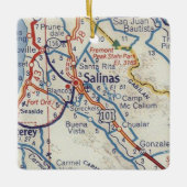 Salinas CA 50's Map Keramikornament (Vorderseite)