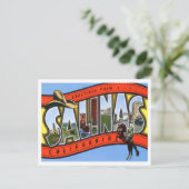 Salinas, Kalifornien - Vintage Großbuchstaben - Po Postkarte (Stehend Vorderseite)