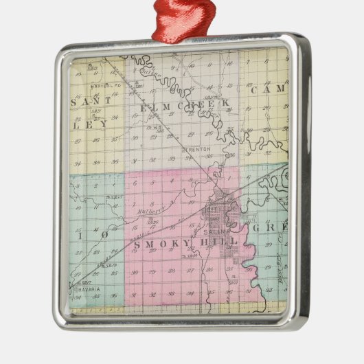 Saline County, Kansas Silbernes Ornament (Links)