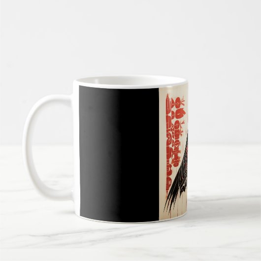 Salinischer einheimischer pazifischer Rabe im nord Kaffeetasse (Links)