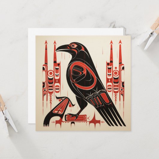 Salinischer einheimischer pazifischer Rabe im nord Karte (Vorderseite/Rückseite Beispiel)