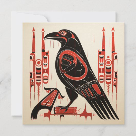 Salinischer einheimischer pazifischer Rabe im nord Karte (Vorderseite)