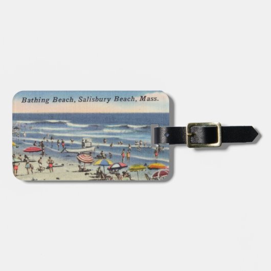 Salisbury Beach, MA - Antique Beach Scene Gepäckanhänger (Vorderseite horizontal)