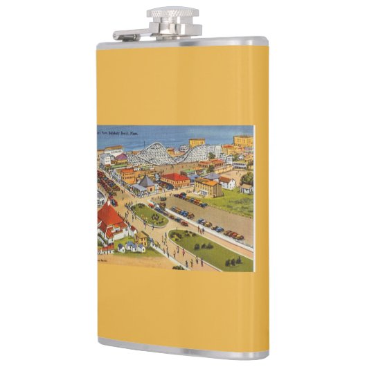 Salisbury Beach Vintag Postcard Flachmann (Links)