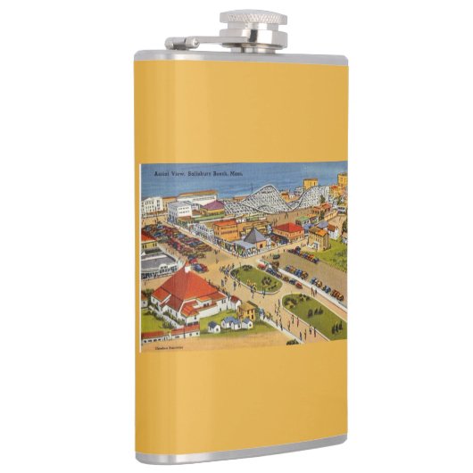 Salisbury Beach Vintag Postcard Flachmann (Rechts)