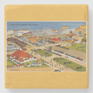 Salisbury Beach Vintag Postcard Steinuntersetzer