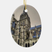 Salisbury Cathedral & Spire Wiltshire England Keramik Ornament (Hinten)