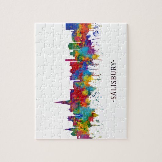 Salisbury England Skyline Puzzle (Vertikal)